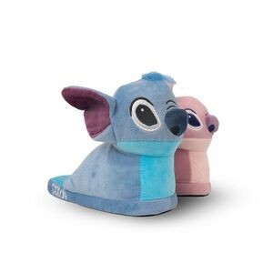 Disney Stitch and Angel Plush Slippers - Blue and Pink